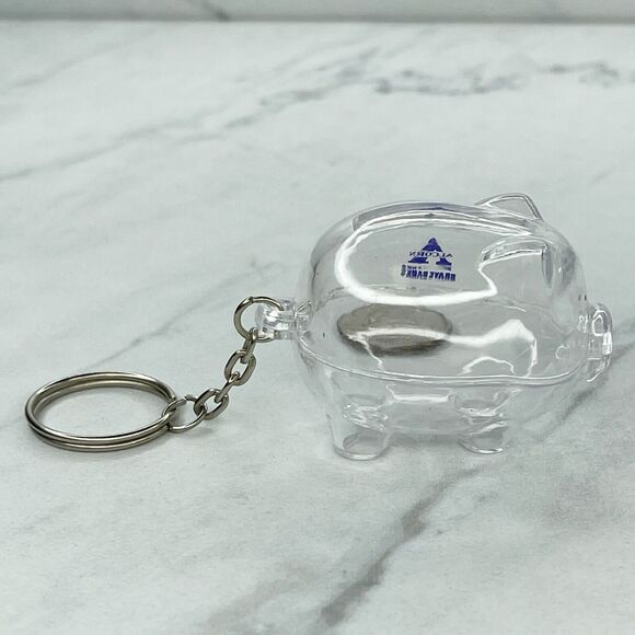 Alcorn Brave Banks Clear Piggy Bank Keychain Keyring - Picture 6 of 7